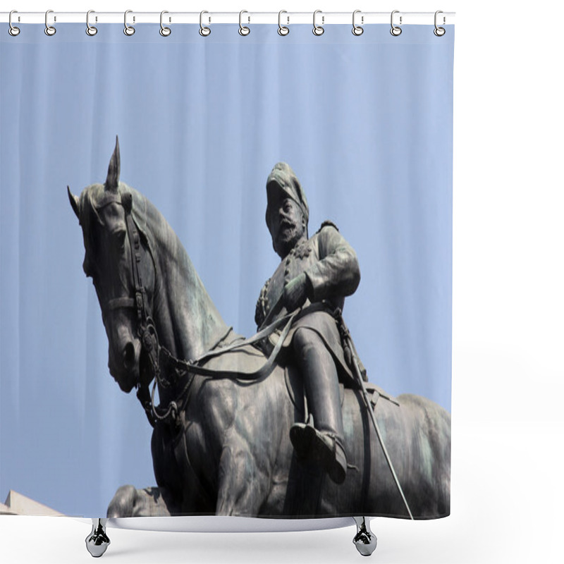 Personality  Edwards VII Rex Imperator Statue, Southern Entrance Of Victoria Memorial Hall, Kolkata, India Shower Curtains