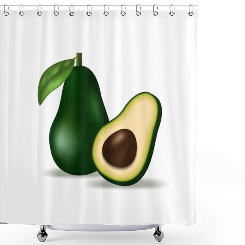 Personality   Realistic 3d Green Avocado Shower Curtains