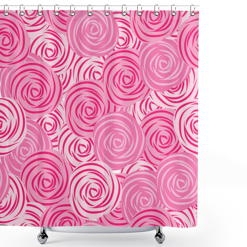 Personality  Seamless Pattern Of Roses Shower Curtains