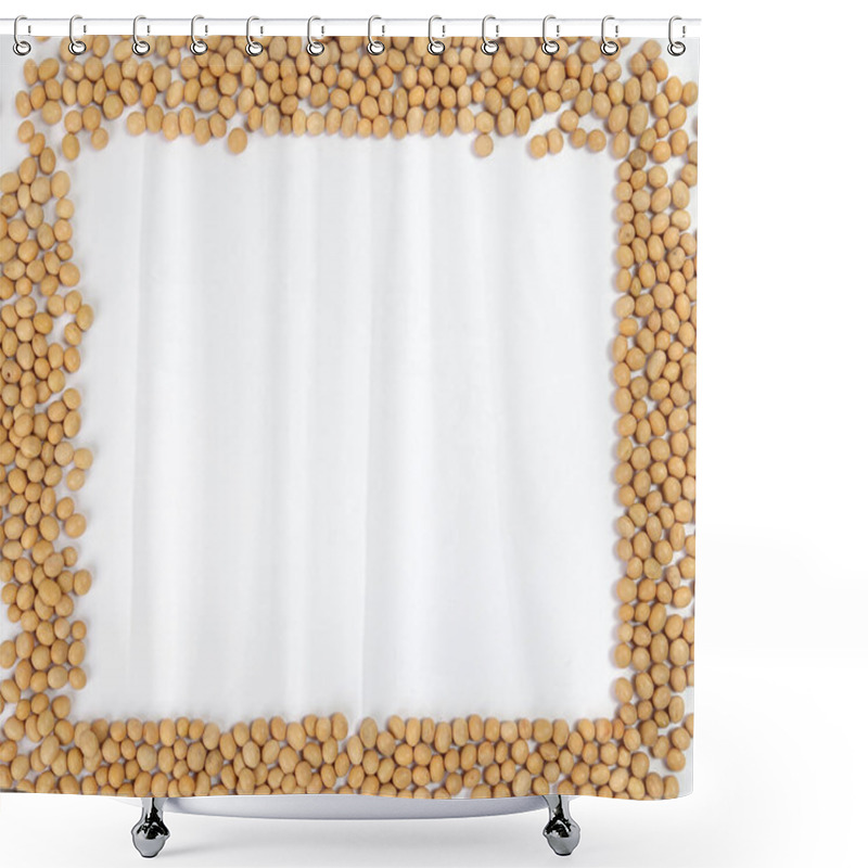 Personality  Soyabeans Soya Beans Border Frame Copy Text Space White Background Shower Curtains