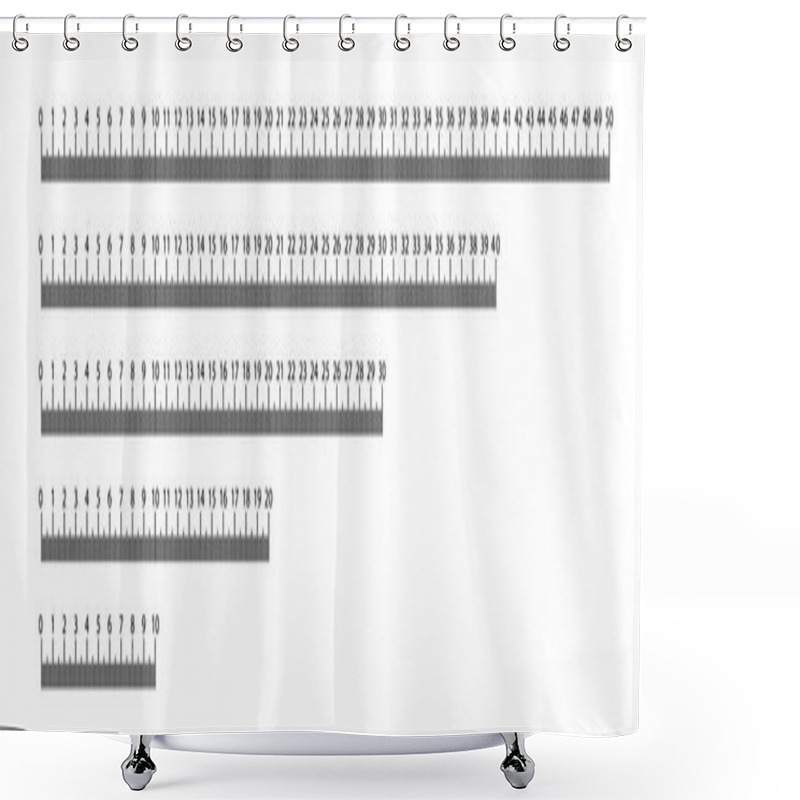 Personality  Ruler 10, 20, 30, 40, 50 Cm. Measuring Tool. Ruler Graduation. Ruler Grid Cm. Size Indicator Units. Metric Centimeter Size Indicators. Shower Curtains