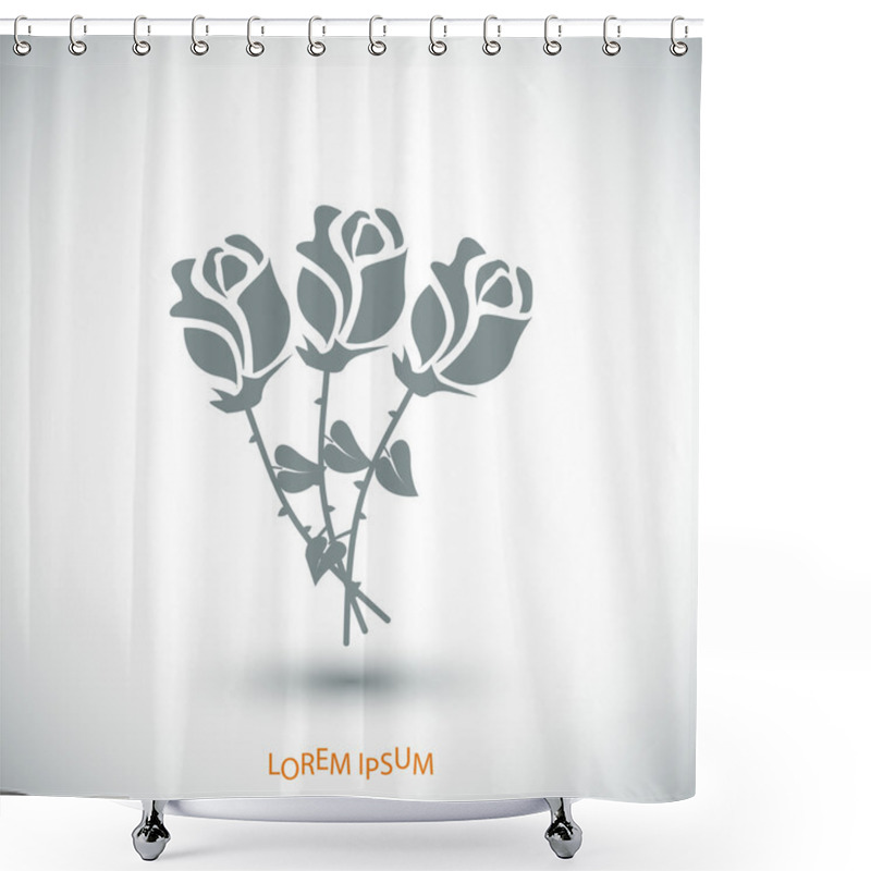 Personality  Simple Roses Icon Shower Curtains