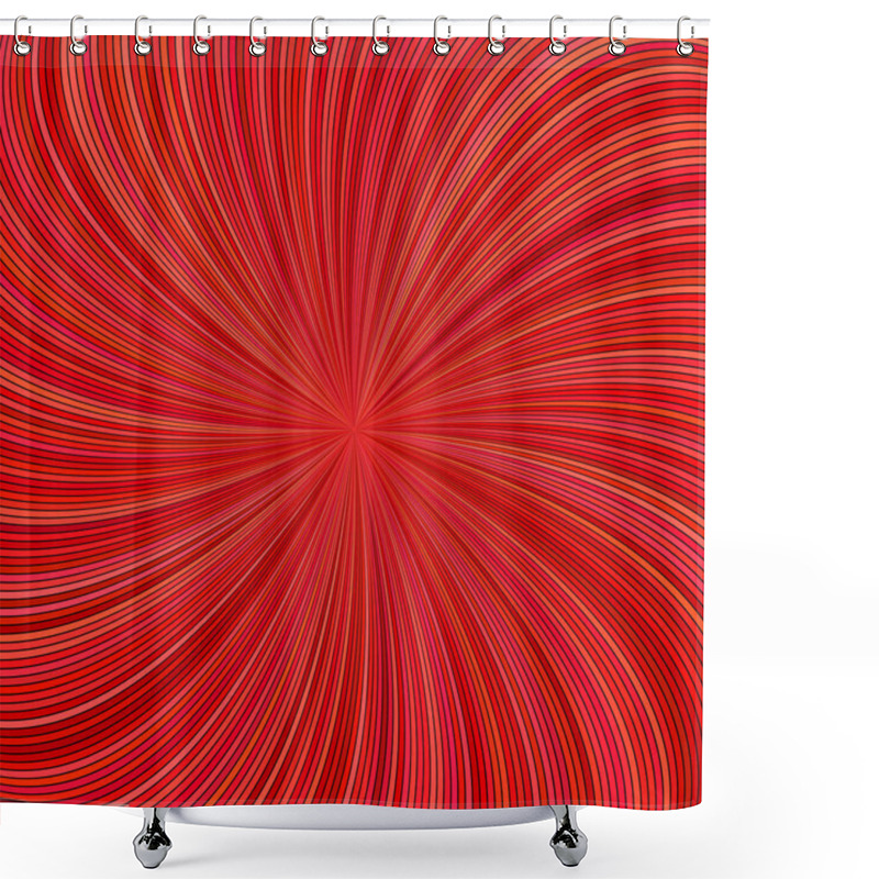 Personality  Red Abstract Psychedelic Striped Vortex Background Design From Swirling Rays Shower Curtains