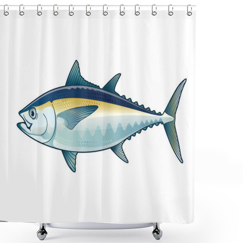 Personality  Tuna Blackfin Vector Design Illustration Shower Curtains