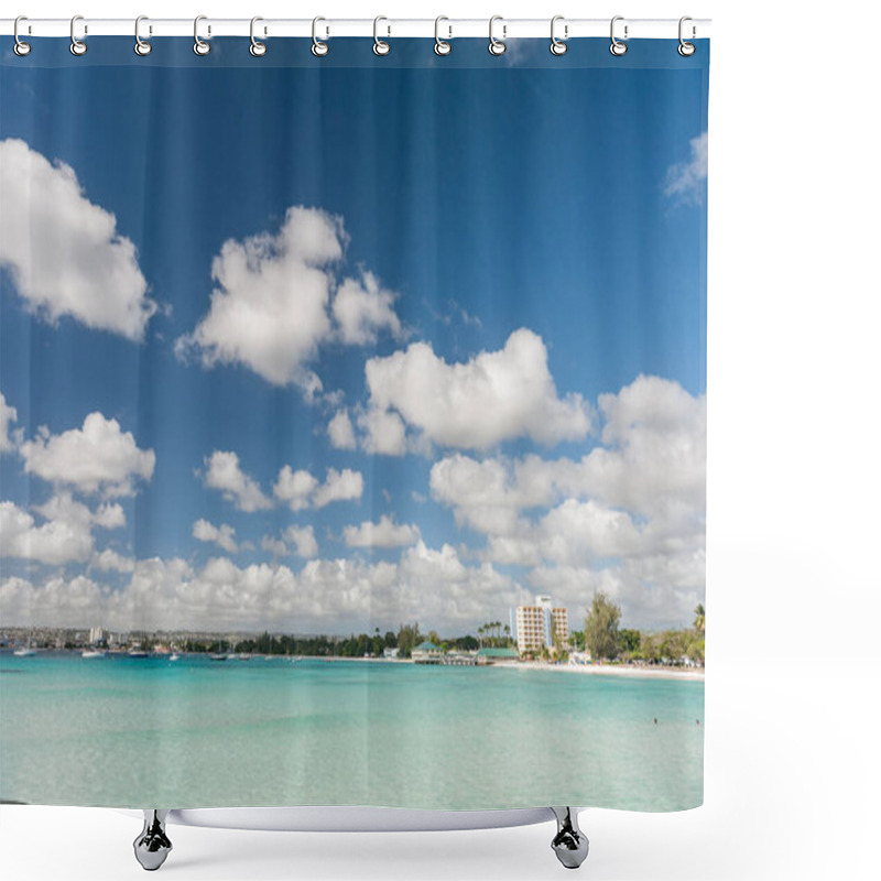 Personality  Beach In Barbados With Beautiful Clouds Shower Curtains