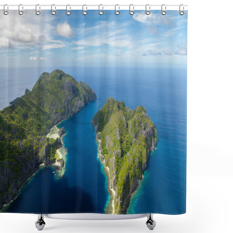 Personality  Tropical Islands With Blue Sea. Tapiutan And Matinloc. El Nido, Philippines. Shower Curtains