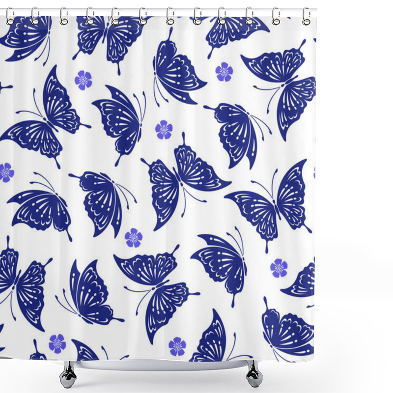 Personality  Japanese Butterfly Pattern Shower Curtains