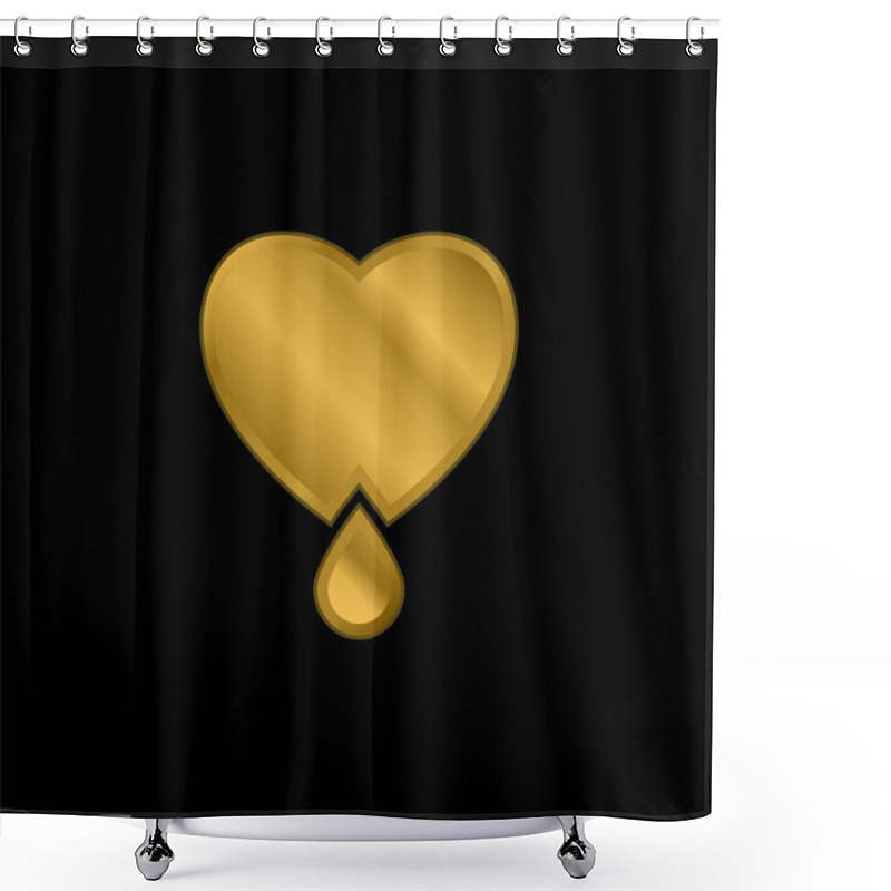 Personality  Bleeding Heart Gold Plated Metalic Icon Or Logo Vector Shower Curtains