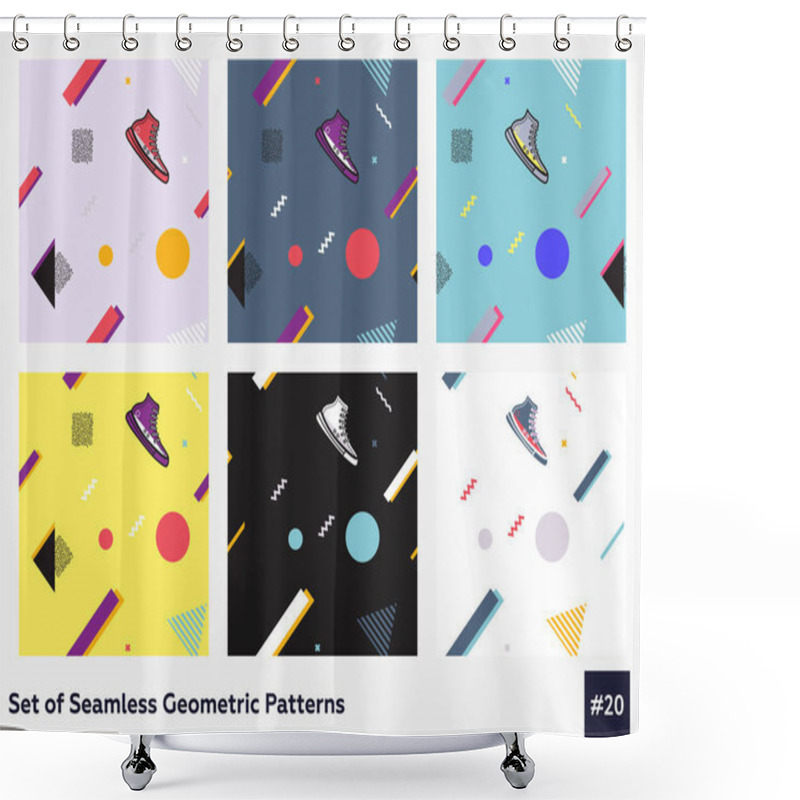 Personality  Hipster Fashion Memphis Style Geometric Pattern Shower Curtains