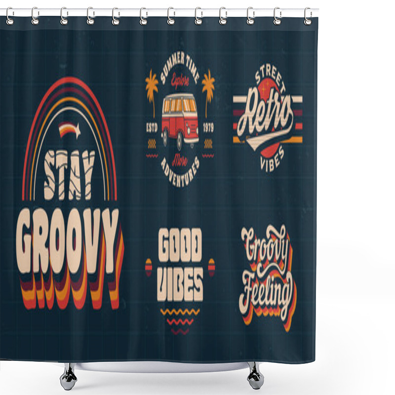 Personality  Vector Illustration Of A Set Of Groov Style Symbols. Shower Curtains