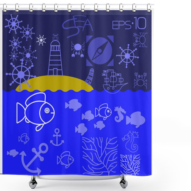 Personality  Marine Life. Shower Curtains