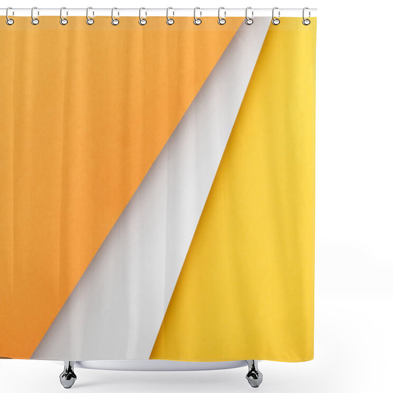 Personality  Top View Of Yellow, Orange And White Background Shower Curtains