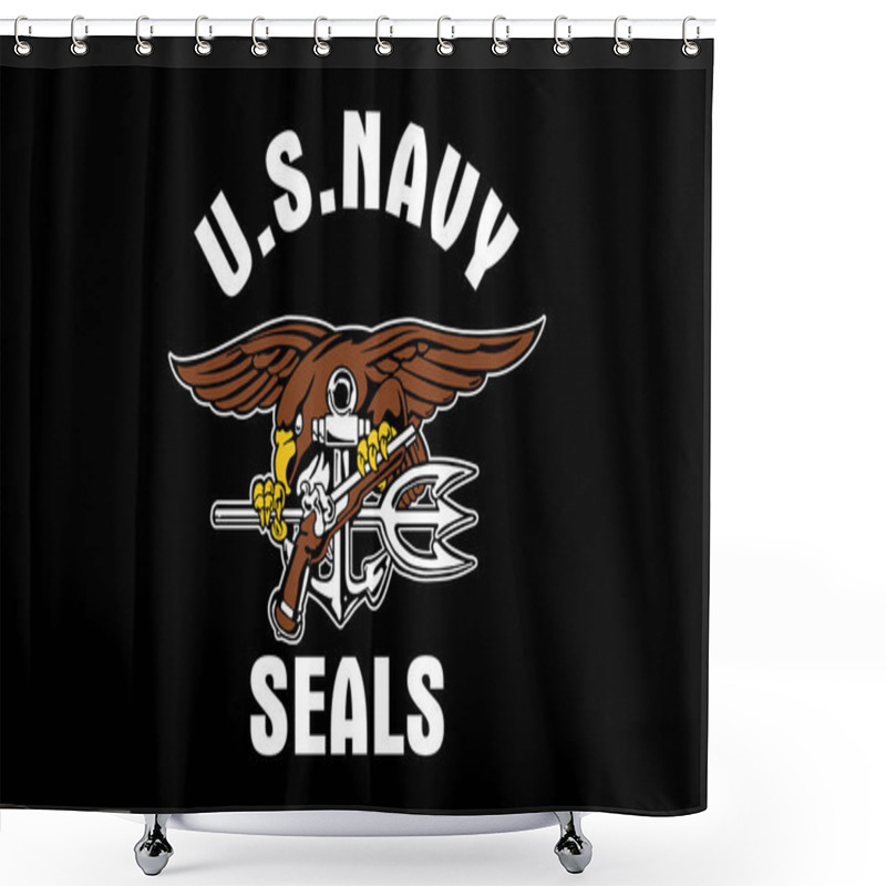 Personality  US Navy Seals Flag, United States Of America, Vector Illustration Shower Curtains