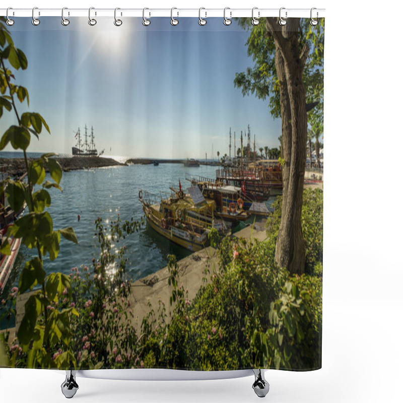 Personality  Old Marina Of Antalya Shower Curtains