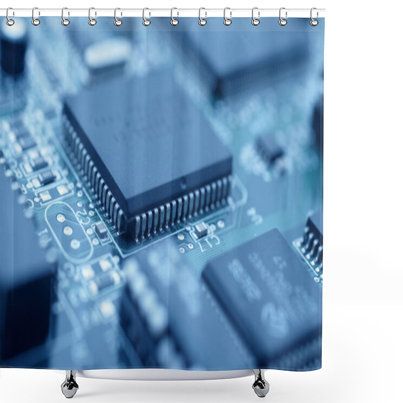 Personality  Futuristic Technology - Image Of A Cpu Shower Curtains