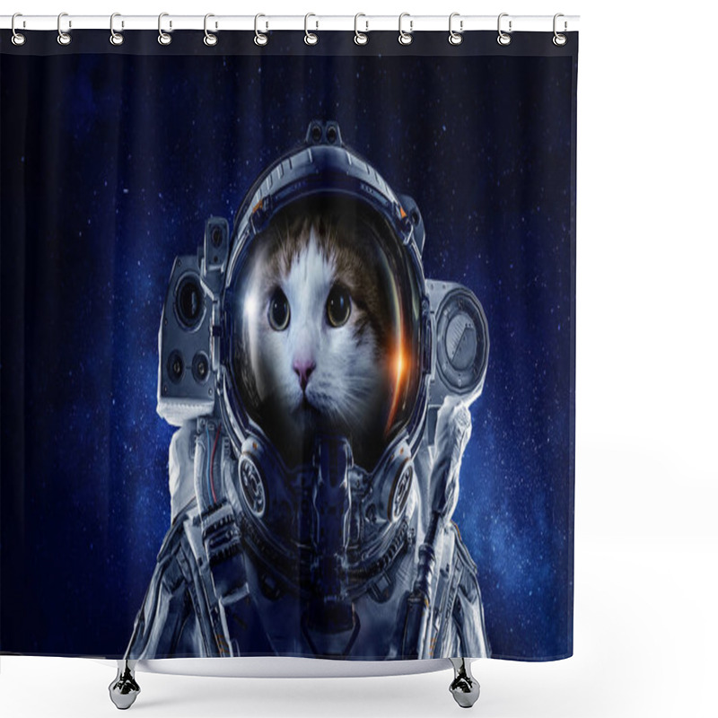 Personality  First Trip To Space. Mixed Media Shower Curtains