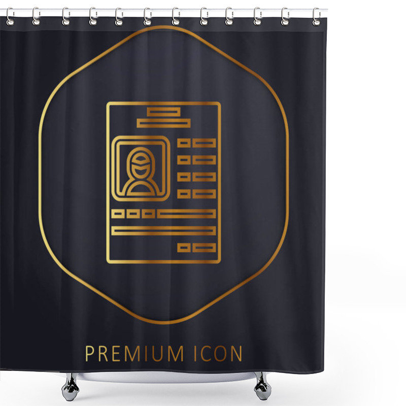 Personality  Application Golden Line Premium Logo Or Icon Shower Curtains