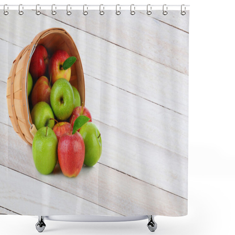 Personality  Apple Basket Spill Shower Curtains