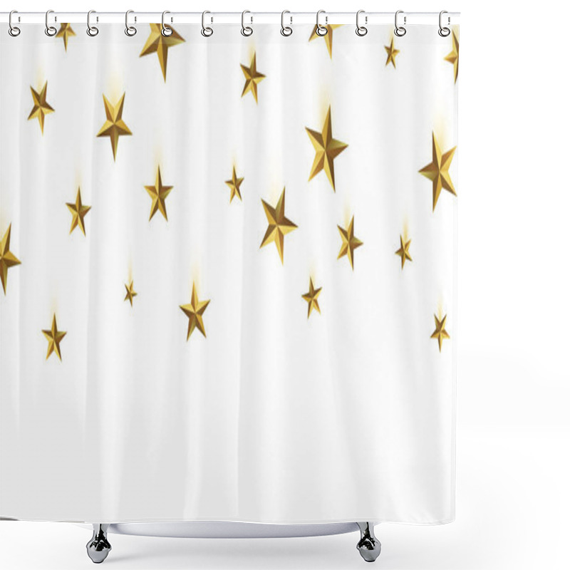 Personality  Vector Golden Star. Shower Curtains