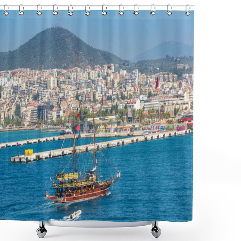 Personality  Ship In Kusadasi, Turkey In A Beautiful Summer Day Shower Curtains