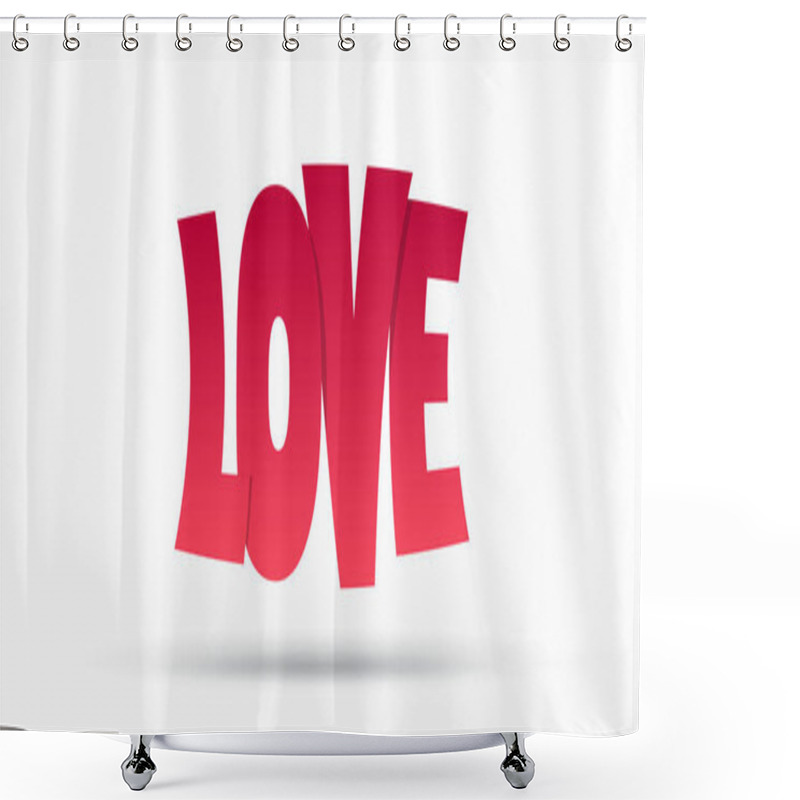 Personality  Word LOVE On White Vector Illustration Shower Curtains