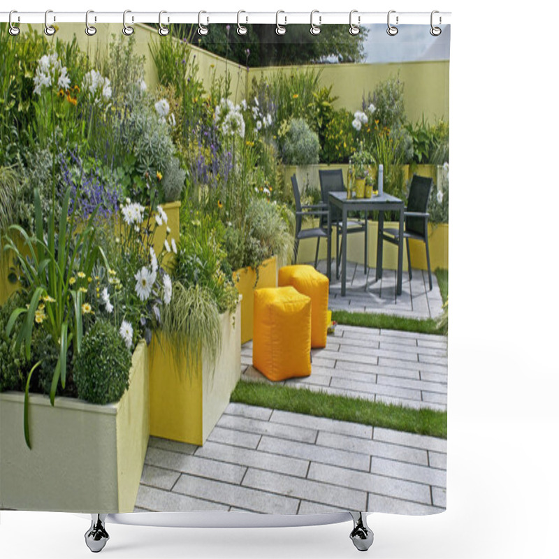 Personality  A Colourful Courtyard Garden Used As An Office Recreation Space  Shower Curtains