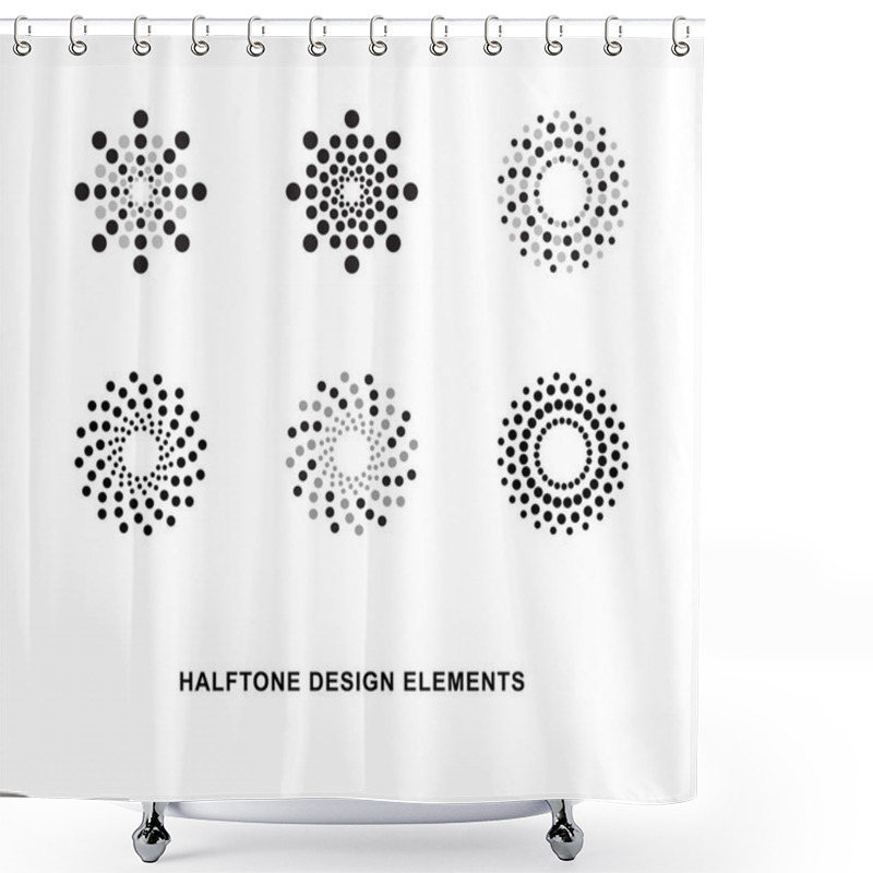 Personality  Halftone Dots Forms Shower Curtains