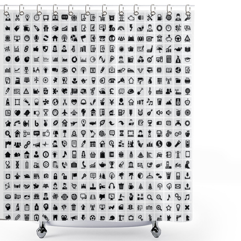 Personality  400 Universal Web Icons Shower Curtains