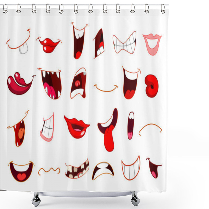 Personality  Cartoon Mouths Shower Curtains