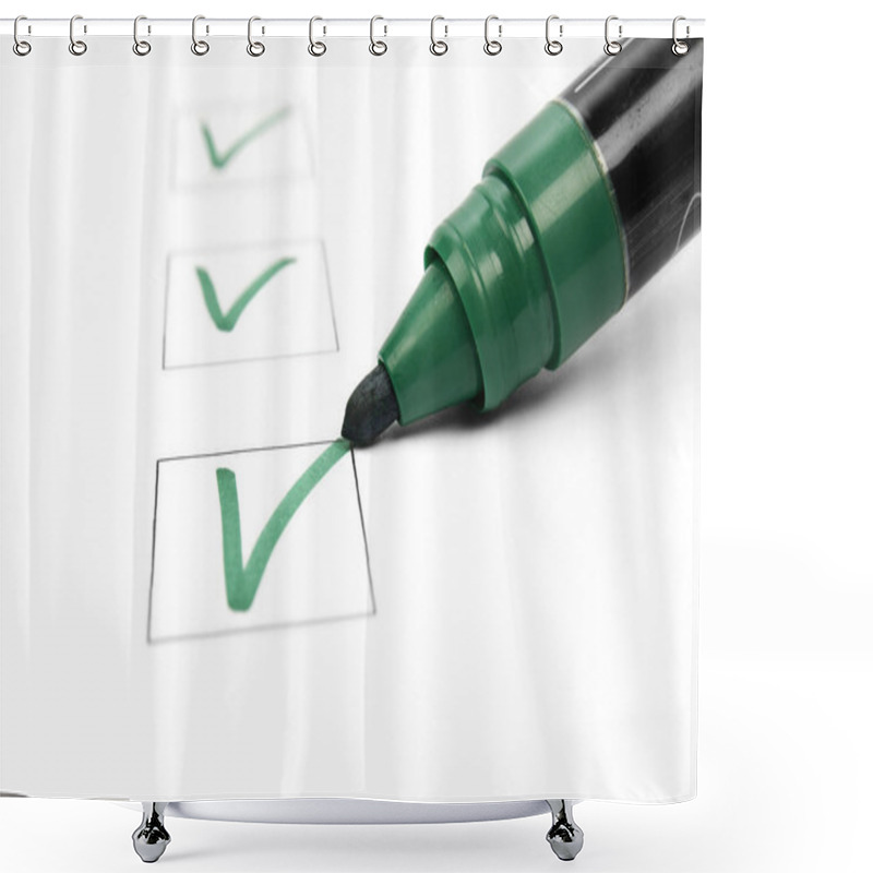 Personality  Check List And Marker Shower Curtains