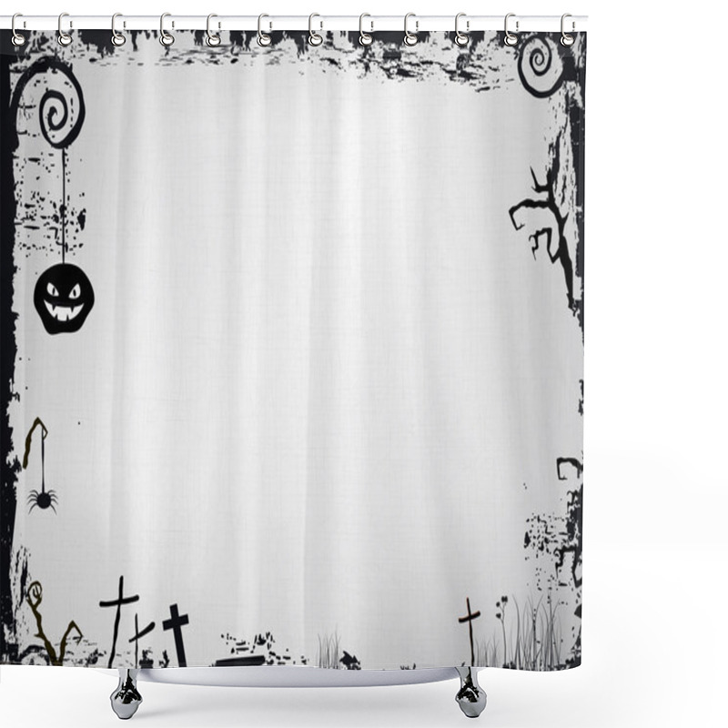 Personality  Grunge Halloween Frame Shower Curtains