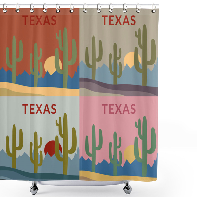 Personality  Texas T-shirt Design Set Shower Curtains