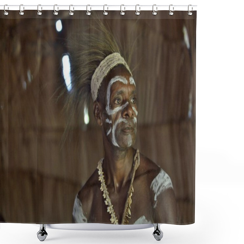 Personality  Man From The Tribe Of Asmat Shower Curtains