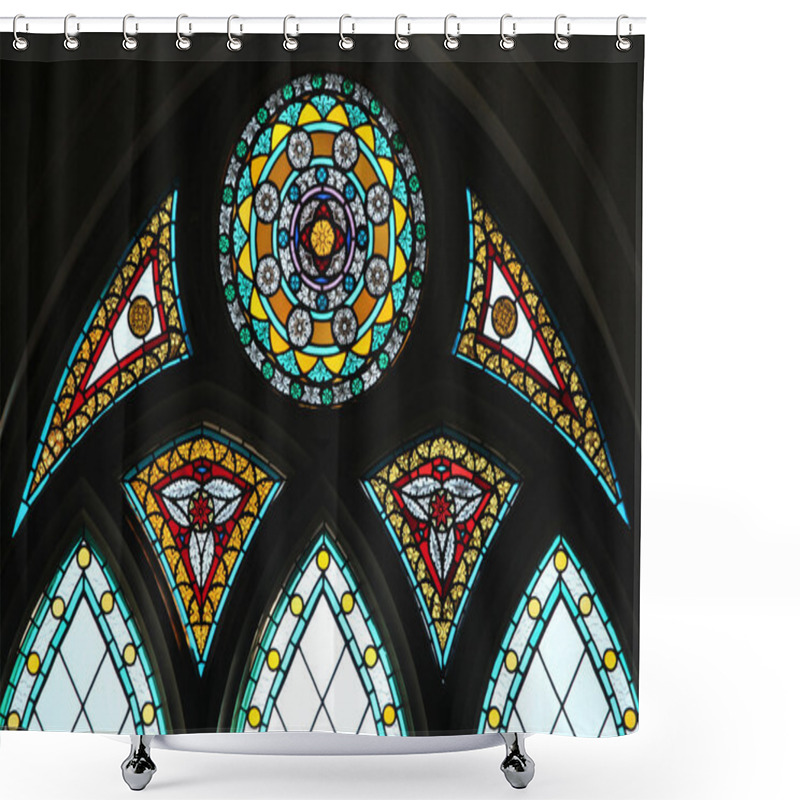 Personality  Stained Glass Window Shower Curtains