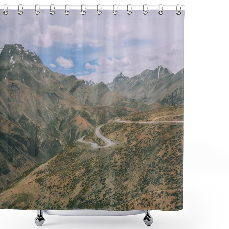 Personality  Beautiful Scenic Mountain Landscape With Path In Indian Himalayas, Ladakh Region Shower Curtains