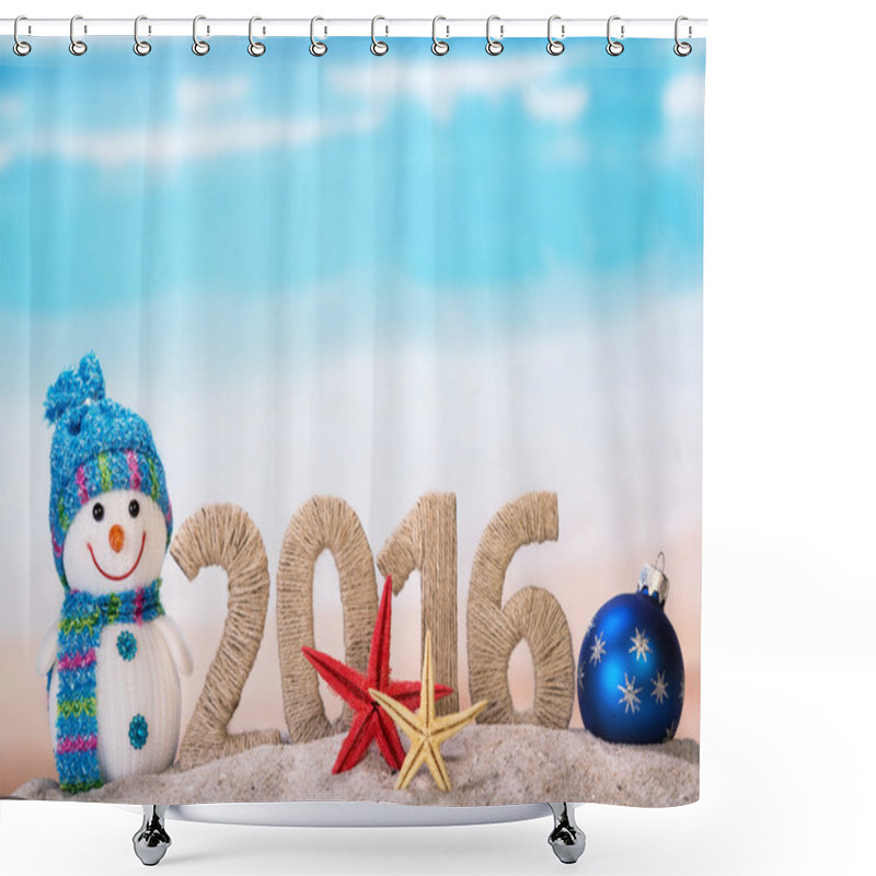 Personality  New Year Sign With Starfishes Shower Curtains