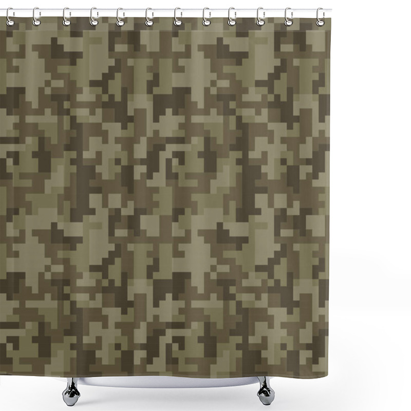 Personality  Pixel Camo Seamless Pattern Shower Curtains