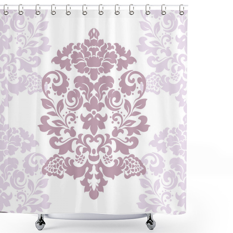 Personality  Vector Floral Damask Ornament Pattern Shower Curtains