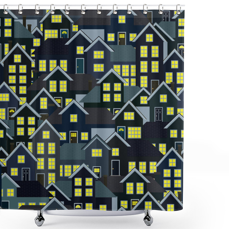 Personality  Neighborhood At Night Background Shower Curtains