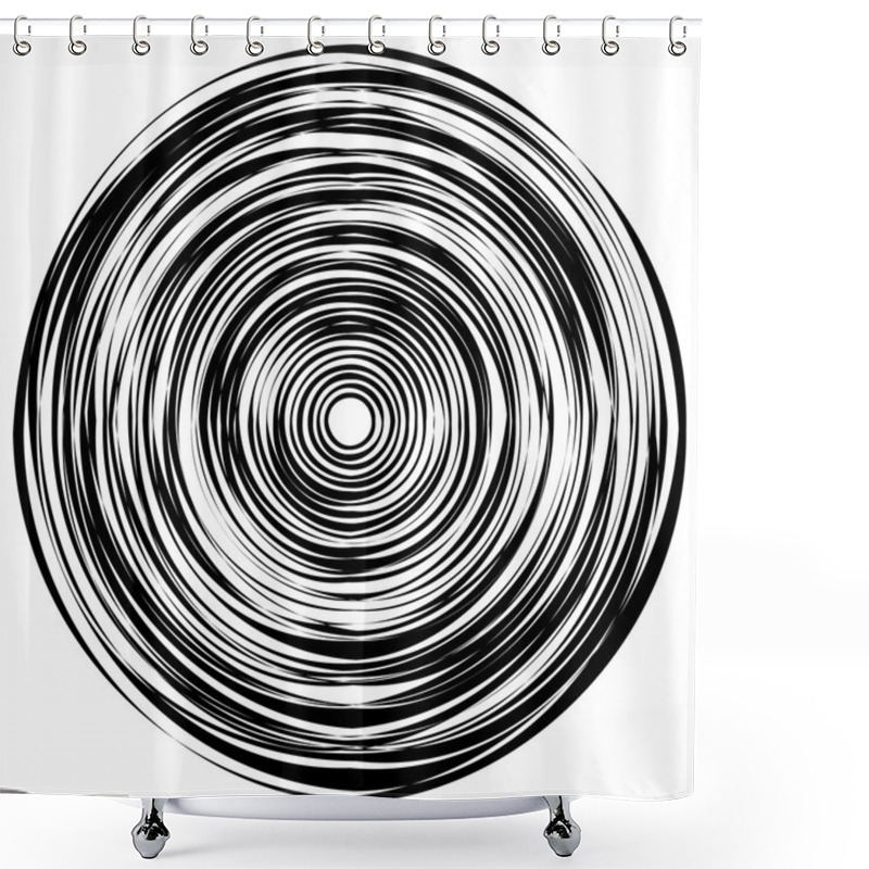 Personality  Concentric Circle Element  Shower Curtains