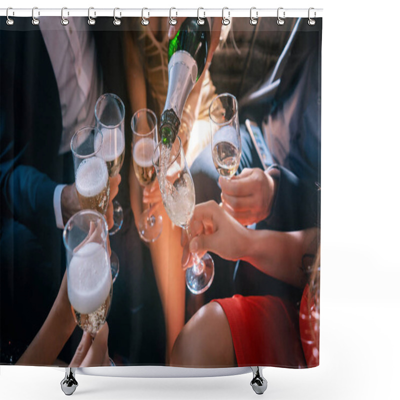 Personality  Party People Celebrating With Champagne Shower Curtains