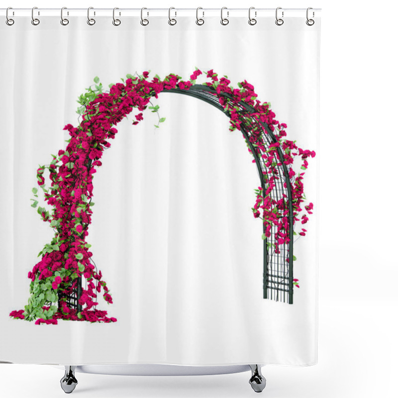 Personality  Arched Pergola Of Black Glossy Metal Shower Curtains