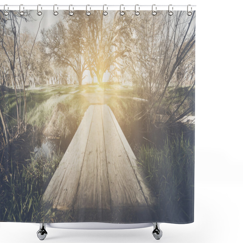 Personality  Sunlight In The Autumn Forest Shower Curtains