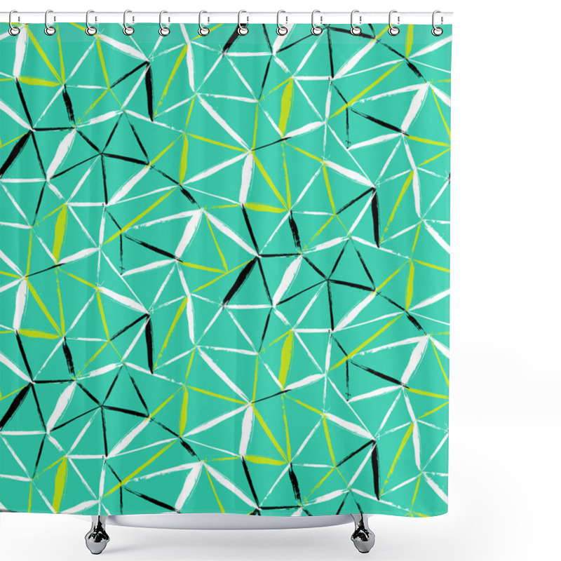 Personality  Hand Painted Geometric Pattern Shower Curtains