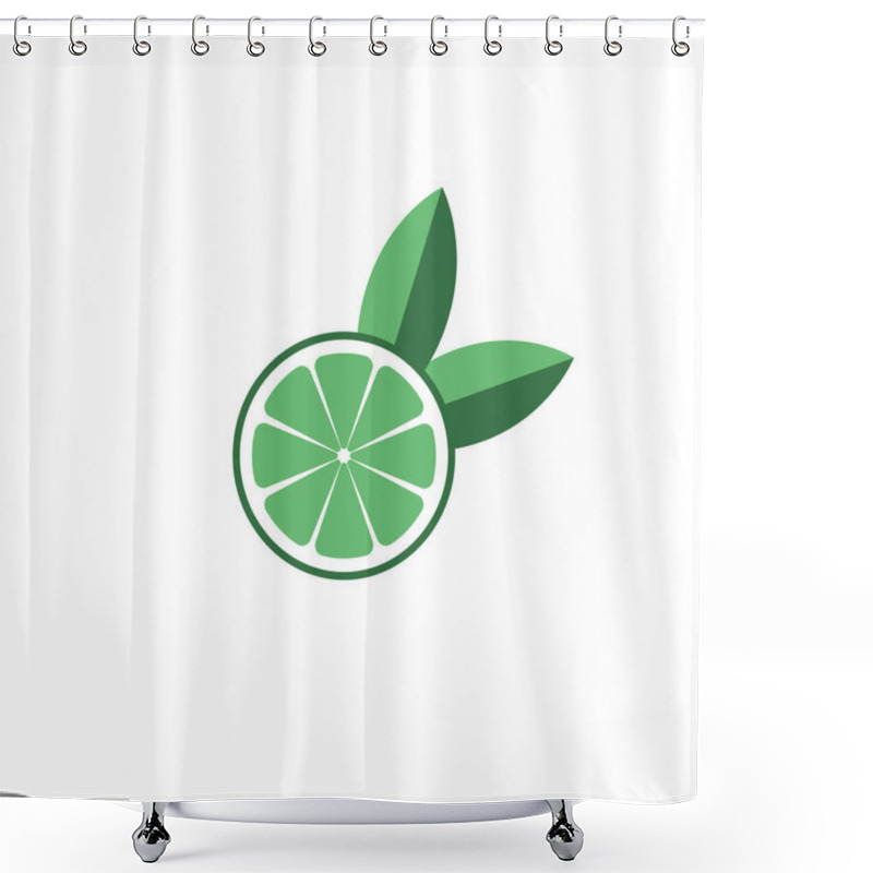 Personality  Lime Logo. Isolated Lime On White Background. EPS 10. Vector Illustration Shower Curtains