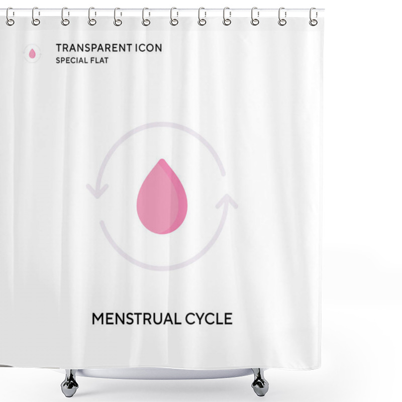 Personality  Menstrual Cycle Vector Icon. Flat Style Illustration. EPS 10 Vector. Shower Curtains