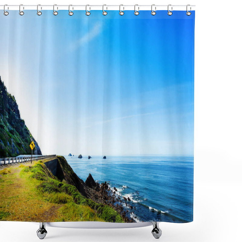 Personality  Oregon Coast Highway 101 Road And Ocean View Near Gold Beach, USA Shower Curtains