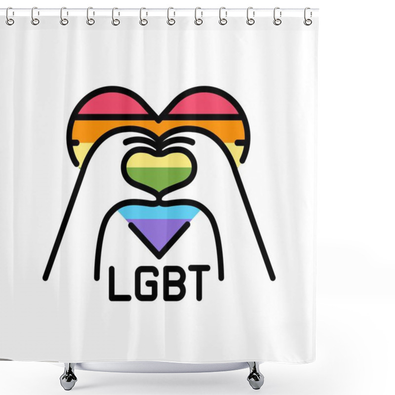 Personality  LGBT Line Icon. Vector Isolated Element. Shower Curtains