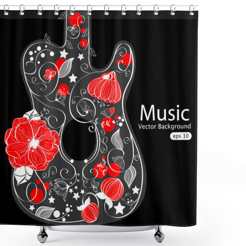 Personality  Abstract Guitar Shower Curtains