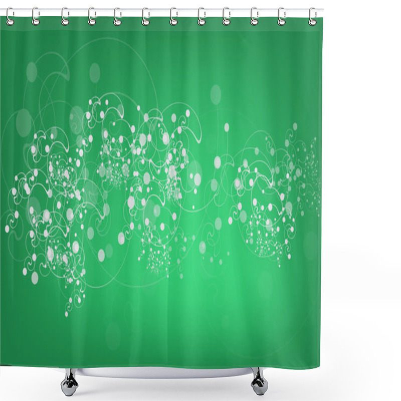 Personality  Abstract Background With Overlapping Circles And Dots. Chaotic Motion.  Shower Curtains